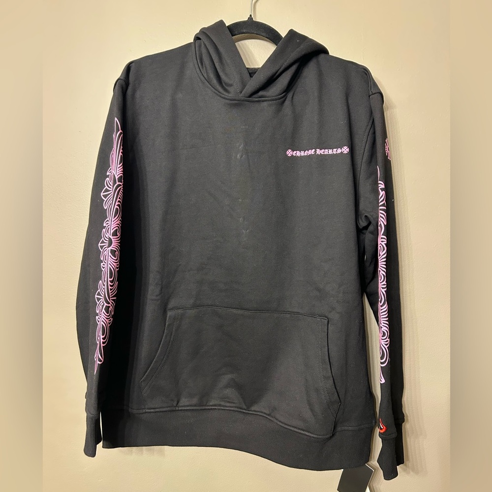 Chrome Hearts Matty Boy Black and Pink Pullover Medium